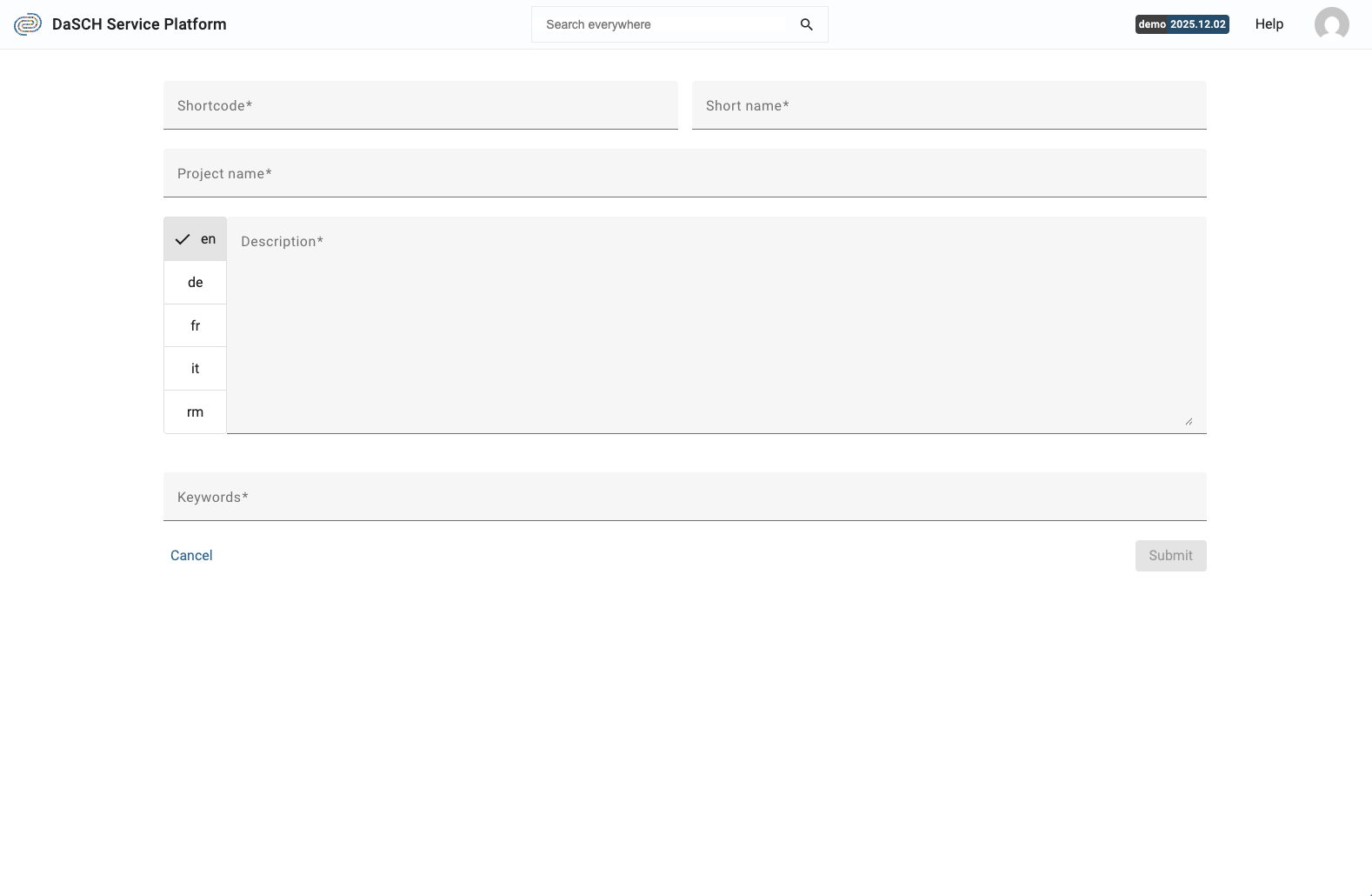 Create a new project