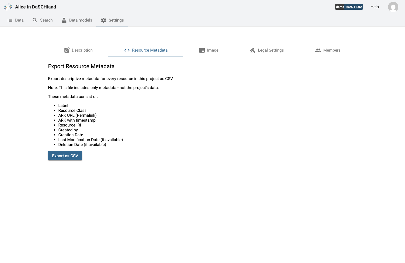 Resource Metadata View