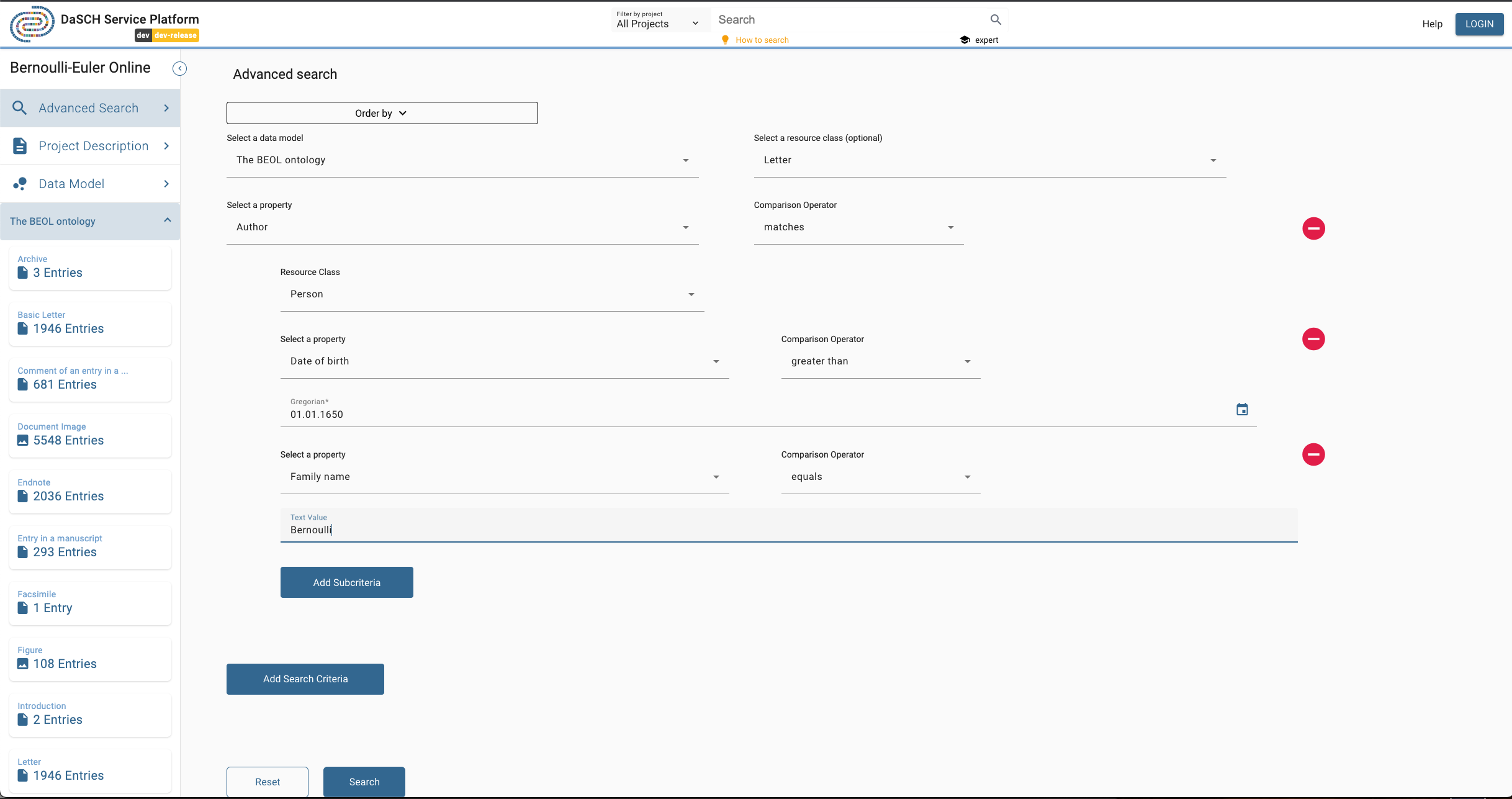 Specified linked resource